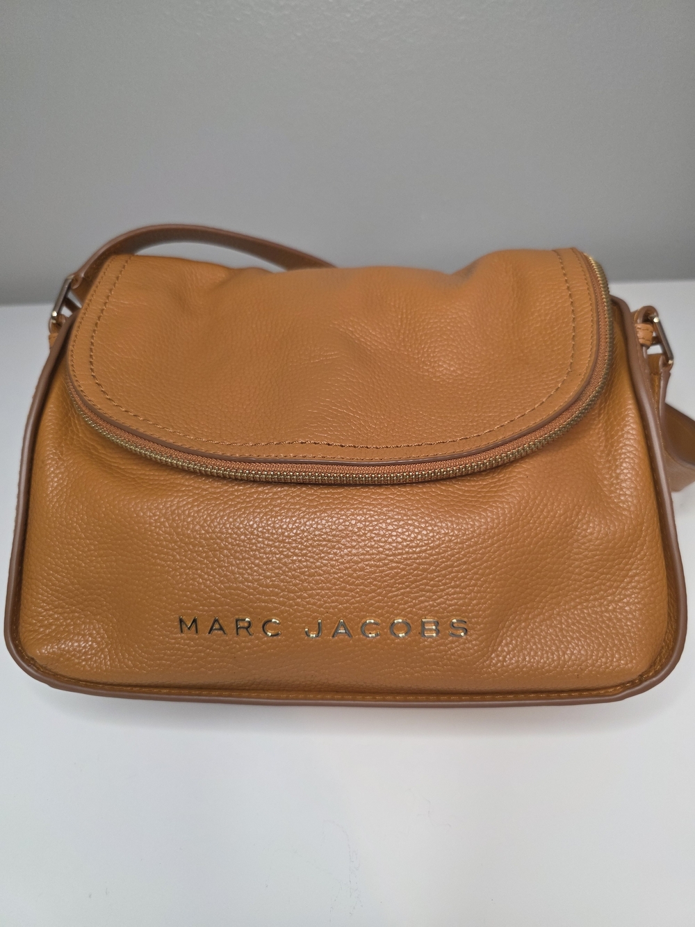 Marc Jacobs The Groove Leather Mini Messenger Crossbody Bag Smoked Almond